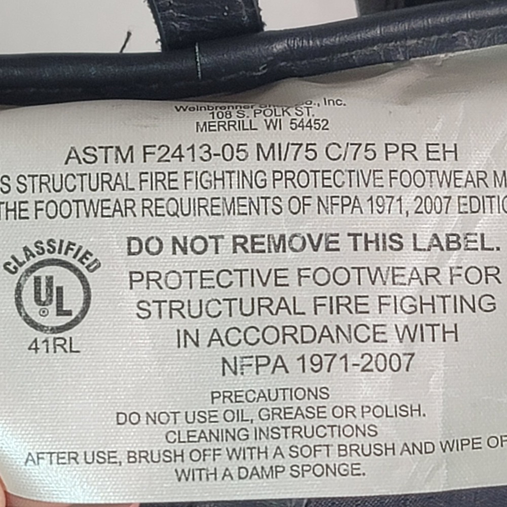 Thorogood Firefighting Boots Steel Safety Toe Work High 804-6378 Men 6.5W W/8W - Picture 9 of 9